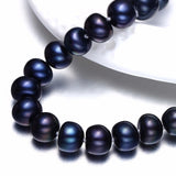 Women Natural Black Freshwater Pearl Jewelry Necklace,925 Sterling Silver Necklace,9-10mm Beads Jewelry,Life Tree Buckle 2019