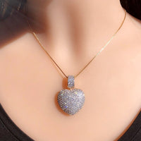 2020 New Gold Copper Pendant Necklace 5 Colors Heart AAA Cubic Zirconia fashion necklaces for women Gift jewelry statement