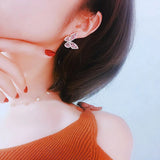 New Luxury Fashion Round Dangle Drop Korean Earrings For Women Big Butterfly  Gold Earring  for women 2020 Jewelry