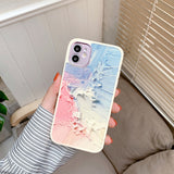 For iPhone 12 Pro Case Heart Flowers Phone Case For iPhone 12 Mini 11 Pro Max 8 7 Plus X XS Max XR Marble Soft TPU Bumper Cover