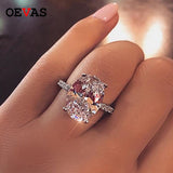 OEVAS Classic 100% 925 Sterling Silver 9 CT Oval Created Moissanite Gemstone Wedding Engagement Ring Fine Jewelry Gift Wholesale