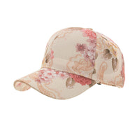 Women floral baseball cap adjustable fashion flower hats summer thin breathable hat