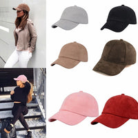 Fashion Women Girls Chic Suede Baseball Cap Solid Sport Visor Hats Adjustable