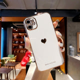 Electroplated love heart Phone Case For iPhone 12Pro 12 11 Pro Max XR XS X XS Max 7 8 Plus Shockproof Protective Back Cover capa