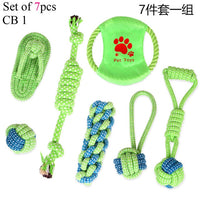 Set of Dog Bite Toy Resist Cotton Rope Ball Bone Interactive Training Toys Dog Chew Knot Teeth Cleaning Toy for Cat Puppy Pet