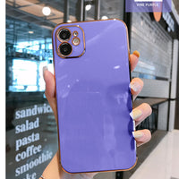 Luxury Gold Plated Electroplated Case For iPhone 11 Pro Max 8 Plus 7 XR XS X Silicone Lens Protection 12 Pro Max SE 2020 Cover