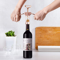 Rose Gold Wing Corkscrew Wine Beer Bottle Opener Utensils Kitchen Gadgets  Multifunction Stainless Steel Wine Accessories 1pc