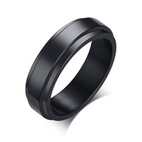 LETAPI New Personalized Black Gold Silver Color Stainless Steel Ring Black Spinner Men Women Custom Name Ring Wedding Jewelry