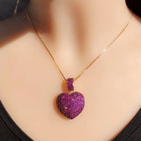 2020 New Gold Copper Pendant Necklace 5 Colors Heart AAA Cubic Zirconia fashion necklaces for women Gift jewelry statement