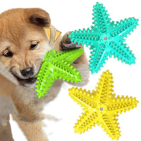 Pet Dog Toy Elastic Rubber Leaking Food Ball Dog Chewing Teeth Cleaning Toy Starfish Vocal Pet Dog Molar Stick Dog Toothbrush