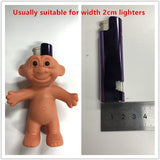 HZ 2019 Cute Silicone Cute Funny Rubber Naked Doll 7cm Lighter Case Box Lighter Protector Nostalgic Toys Cigarette Accessories