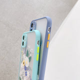 Luxury 3D Relief Flower Case For iPhone 12 Mini 11 Pro Max X XR XS Max 7 8 Plus Soft Bumper Transparent Matte PC Back Cover