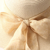 Sun Hats Hand Made Straw Hat Female Ribbon Bow-knot Wide Brim Beach Hat