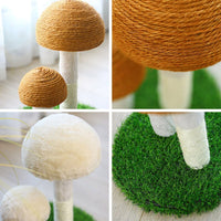 pawstrip Cat Scratcher Frame Cat Climbing Tree Tower Mushroom Design Protecting Furniture Cat Scratch Board Sisal Cat Toys