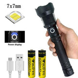 High-power 7 X 7MM LED 30W 5V Micro USB Telescopic Zoom Rechargeable Flashlight Suitable For Camping, Climbing, Night Riding, Caving Waterproof Rating IPX4