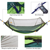 Outdoor Camping Hammock with Mesh Mosquito Bug Net Parachute Hammock Hanging Bed Swing Hiking Sleeping Bed Garden Tree Tent