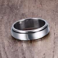 Vnox 6/8mm Spinner Ring for Men Stress Release Accessory Classic Stainless Steel Wedding Band Casual Sport Jewelry