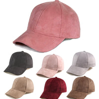 Fashion Women Girls Chic Suede Baseball Cap Solid Sport Visor Hats Adjustable