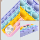 Relive Stress Phone Case For Iphone X XR XS 12 11 Pro Max 6 6s 7 8 Plus Pop Fidget Toys Push Bubble Soft Silicone Phone Case