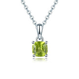 Natural Chrome Diopside Solid 925 Sterling Silver Pendant Russian Emerald Green Gemstone Silver Chain Fine Simple Jewelry