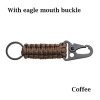 Outdoor Keychain Ring Camping Carabiner Military Paracord Cord Rope Camping Survival Kit Emergency Knot Bottle Opener Tools