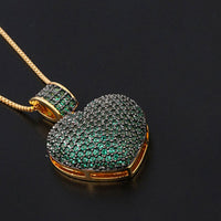 2020 New Gold Copper Pendant Necklace 5 Colors Heart AAA Cubic Zirconia fashion necklaces for women Gift jewelry statement