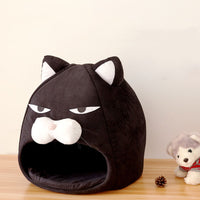 Cartoon Cat bed Fleece Lovely Pet House for Puppy Cat Warm Soft Cat cave tent waterproof Bottom Sleep bag Cat Supplies