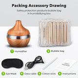 saengQ Electric Humidifier Essential Aroma Oil Diffuser Ultrasonic Wood Grain Air Humidifier USB Mini Mist Maker LED Light For