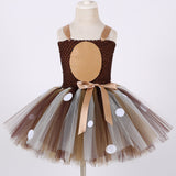 Deer Tutu Dress Baby Girls Dresses for Girls Halloween Costume For Kids Elk Cosplay Christmas Birthday Party Dress With Headband