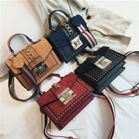 Handbag Fashion Small Shoulder Bags for Women 2020 PU Leather Crossbody Bag High Quality Ladies Hand Bag Chain Rivet Decoration