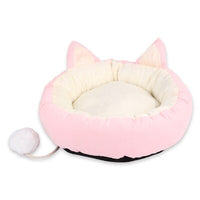 Pet Dog Cat Bed Cute Cat Ears Nest Soft Warm Washable Round Cat Cushion Home Dog Cat Mat Cat Beds House Pet Supplies Products