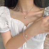 Simple Necklace, Personality, Niche Design, Double-layer Pearl Necklace