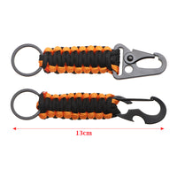 Outdoor Keychain Ring Camping Carabiner Military Paracord Cord Rope Camping Survival Kit Emergency Knot Bottle Opener Tools