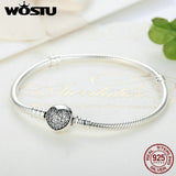 Luxury 100% 925 Sterling Silver Charm Bracelet  Original Heart Beads Chain Fit Bracelet & Bangle For Love Women Jewelry ZBBS916
