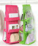 3 Layers Folding Shelf Bag 6 Pocket Foldable Hanging Bag Purse Handbag Organizer Door Sundry Pocket Hanger Storage Closet Hanger