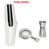 AREYOUCAN 1-7 Pcs Stainless Steel Cocktail Shaker Set Ice Strainer Clip Mixing Spoon Measure Cup Bar Tools Cocktail Set