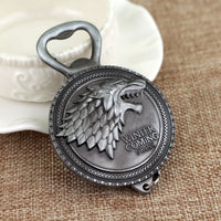 Hot Movie Game of Thrones Keyring Bottle opener Keychain House Stark Key Ring Pendant Chaveiro Jewelry Accessories