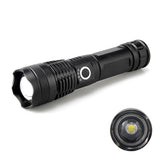 High-power 5 X 5MM LED 20W 5V Micro USB Rechargeable Telescopic Zoom Flashlight Suitable For Camping, Climbing, Night Riding, Caving Waterproof Rating IPX4