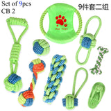 Set of Dog Bite Toy Resist Cotton Rope Ball Bone Interactive Training Toys Dog Chew Knot Teeth Cleaning Toy for Cat Puppy Pet