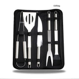 BBQ Grill Accessories Tools Set Stainless Steel Grilling Tool Carry Bag Grill Mat Camping Barbecue Utensil Kit Fork Tong Spatula