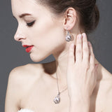 FENASY 925 Sterling Silver Set Natural Freshwater Pearl Jewerly Sets For Women Accessories Cage Jewellery Earrings Necklace Set