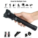 High-power 7 X 7MM LED 30W 5V Micro USB Telescopic Zoom Rechargeable Flashlight Suitable For Camping, Climbing, Night Riding, Caving Waterproof Rating IPX4