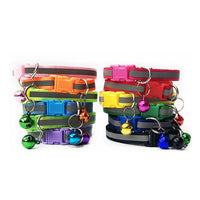 Wholesale 100pcs Dog Cat Accessories Dog Cat Puppy Collar Bell Adjustablt Buckle Pet Dog Collars Safety Leads For Cat Dog Collar