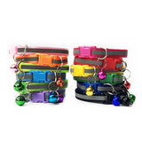 Wholesale 100pcs Dog Cat Accessories Dog Cat Puppy Collar Bell Adjustablt Buckle Pet Dog Collars Safety Leads For Cat Dog Collar