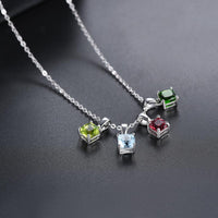 Natural Chrome Diopside Solid 925 Sterling Silver Pendant Russian Emerald Green Gemstone Silver Chain Fine Simple Jewelry