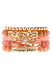 Hdb2995 - "Amazing Grace" Charm Multiline Beaded Bracelet