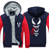 Venom Luminous Sweatshirt Sportswear Streetwear Hoodie Hooded Unisex Thicken Zipper Tracksuit Winter Coat Jacket Cosplay Costume