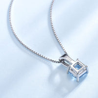 UMCHO Gemstone Nano Sky Blue Topaz Pendants 25 Sterling Silver Necklaces Engagement Wedding Necklace For Women With Chain 2019