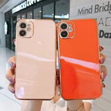 Luxury Gold Plated Electroplated Case For iPhone 11 Pro Max 8 Plus 7 XR XS X Silicone Lens Protection 12 Pro Max SE 2020 Cover