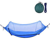 Outdoor Camping Hammock with Mesh Mosquito Bug Net Parachute Hammock Hanging Bed Swing Hiking Sleeping Bed Garden Tree Tent